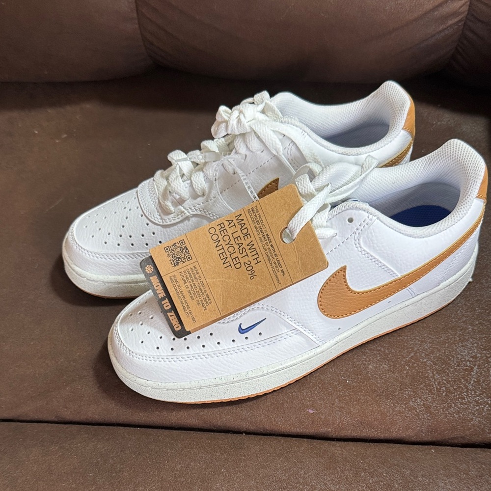 Nike White and Tan Sneakers